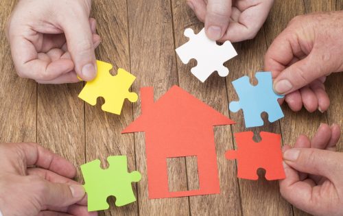 El núcleo familiar hacen un aporte para adquisición de vivienda - concepto de vivienda.